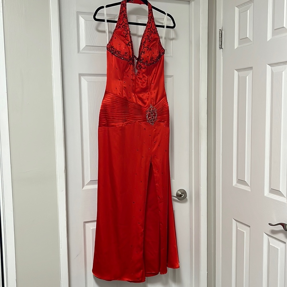 Red Beaded CINDERELLA Formal Prom Dress